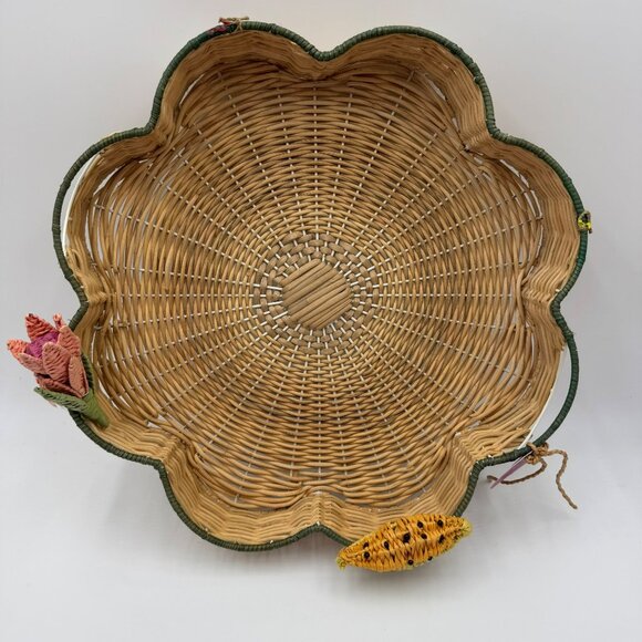 Anthropologie Serving Tray Wicker Basket - Picture 1 of 10
